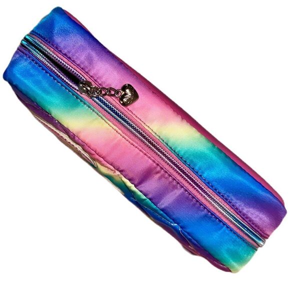 OMG Accessories Glam Ombre Metallic Tie Dye Quilted Pouch Cosmetics Toiletry Bag - Picture 7 of 11